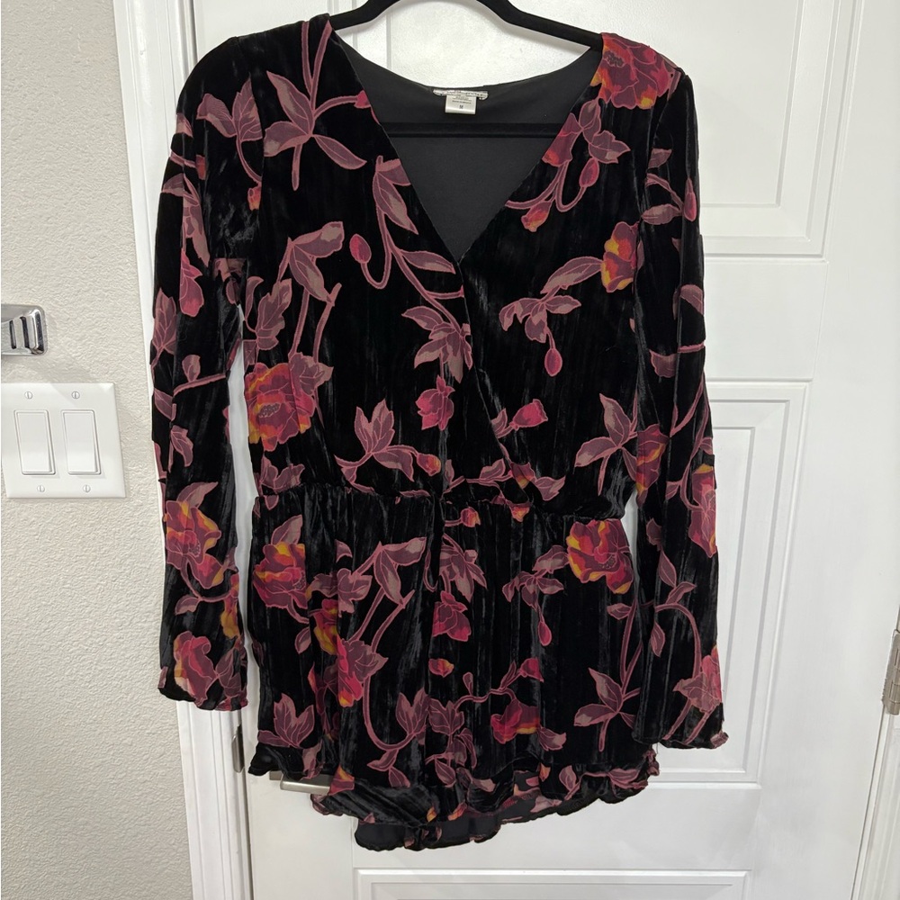 Floral Velvet Romper